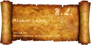 Miskov Lajos névjegykártya